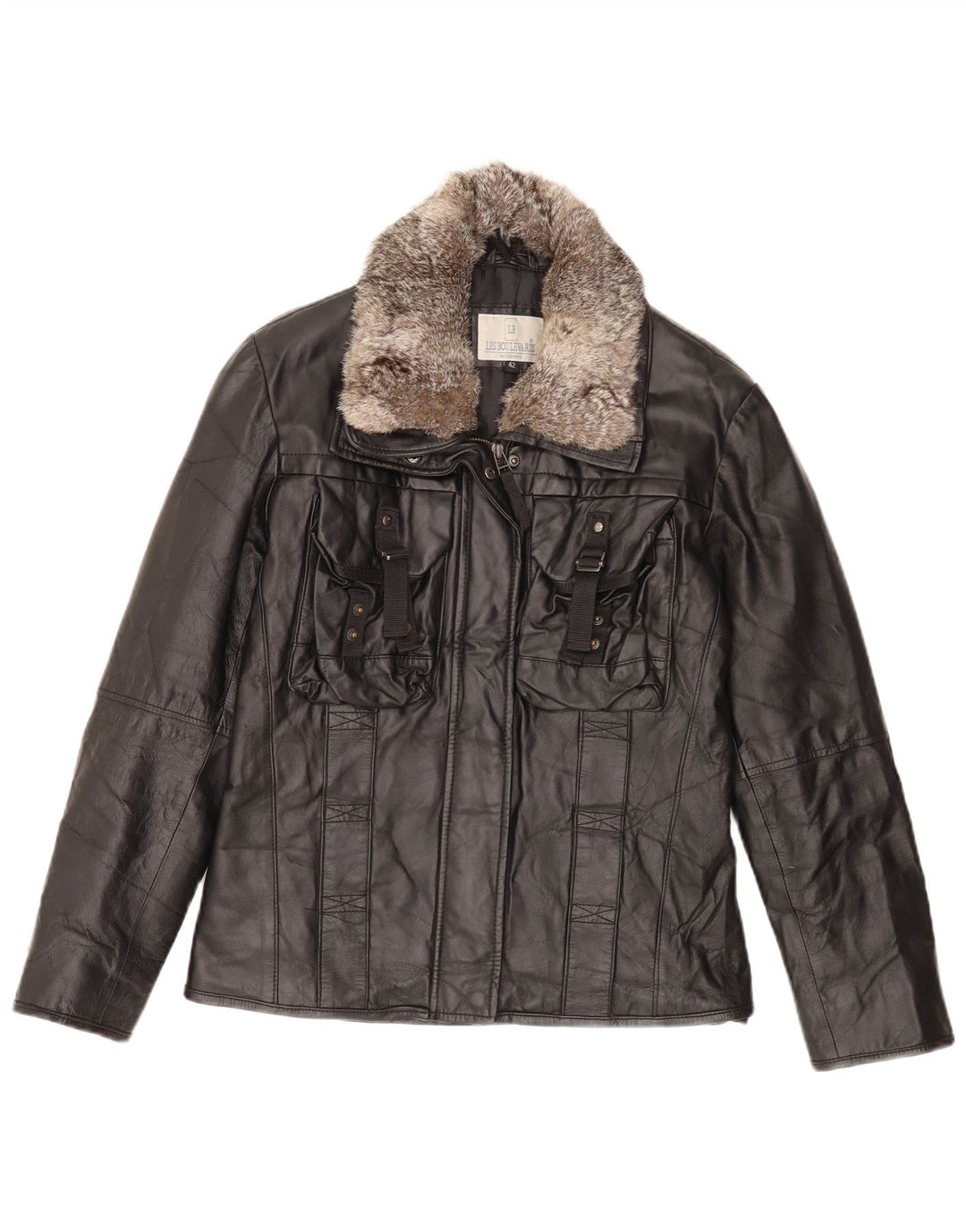 Giacca in Pelle Donna Lesboulevards IT 42 Media Pelle Nera