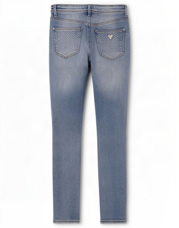 Jeans skinny effetto consumato da donna Guess W27 L27 cotone blu