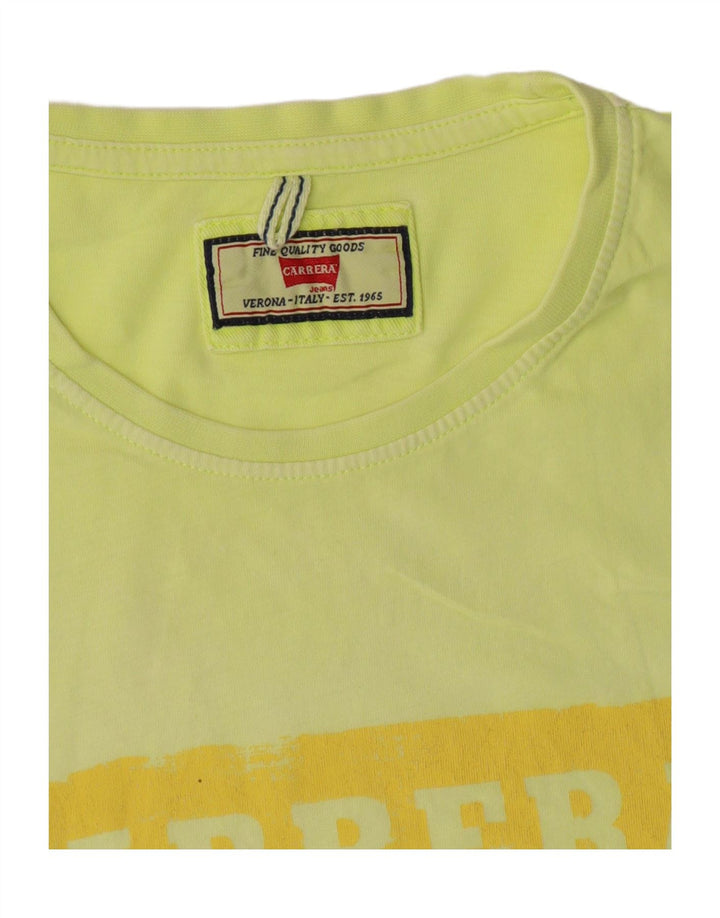 CARRERA Mens Graphic T-Shirt Top Small Yellow