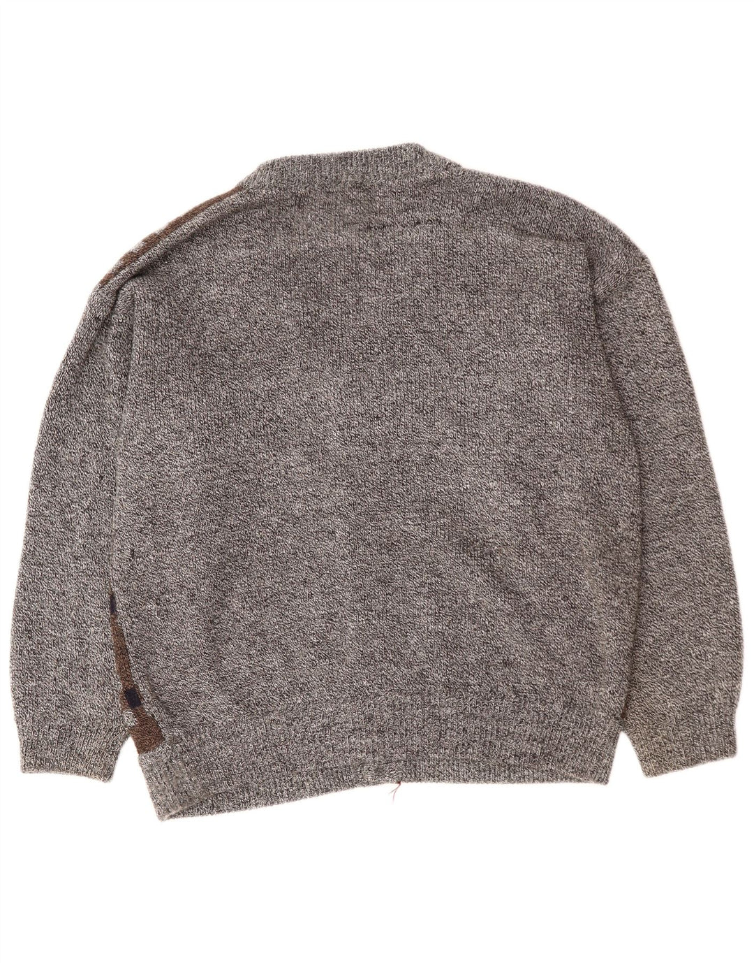 Maglione cardigan da uomo VINTAGE 2XL Grigio Argyle/Acrilico diamante