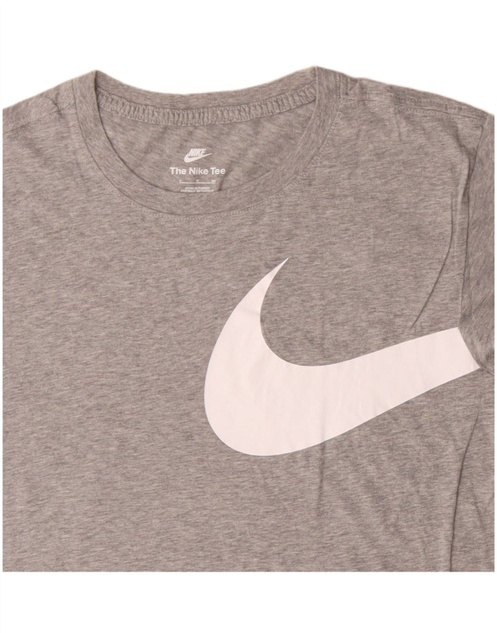 T-shirt grafica da uomo NIKE Top piccolo in cotone chiazzato grigio