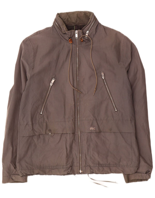 Giubbotto bomber con cappuccio da uomo Lacoste IT 52 XL in cotone grigio