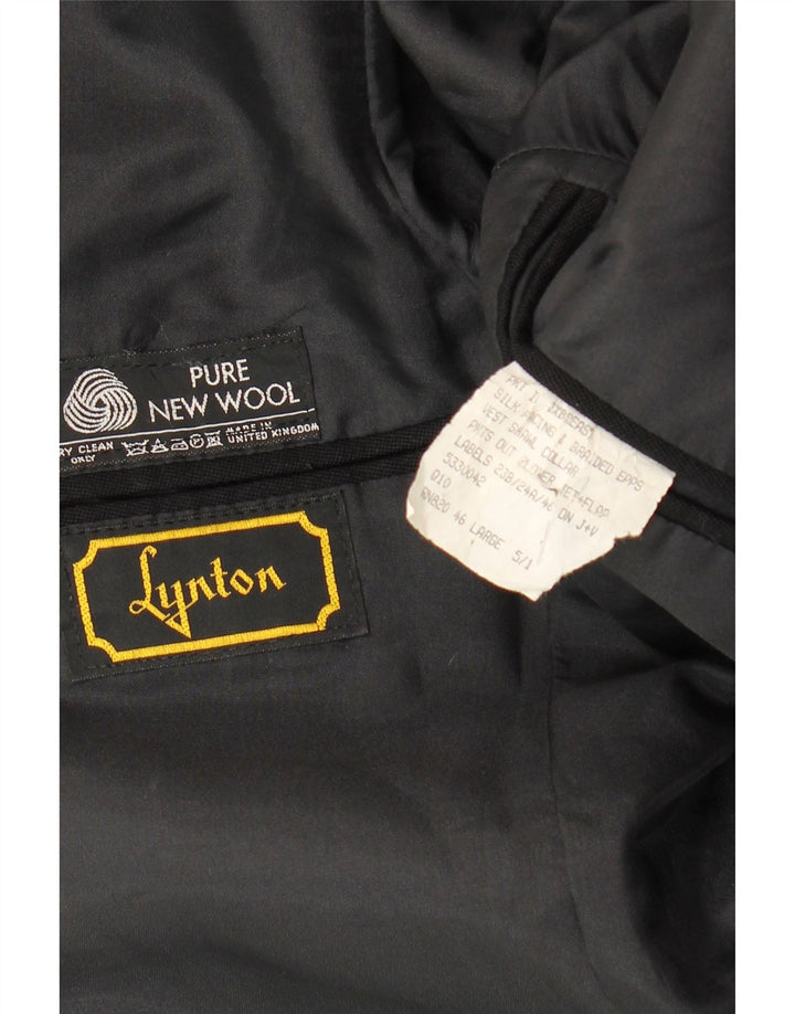 Giacca blazer da donna frac IT 46 Large nera in lana vergine