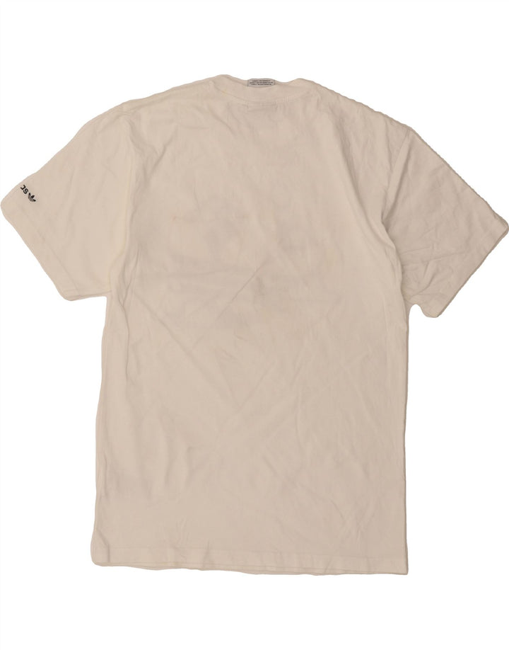 ADIDAS Mens Graphic T-Shirt Top Small White Cotton Vintage Adidas and Second-Hand Adidas from Messina Hembry 