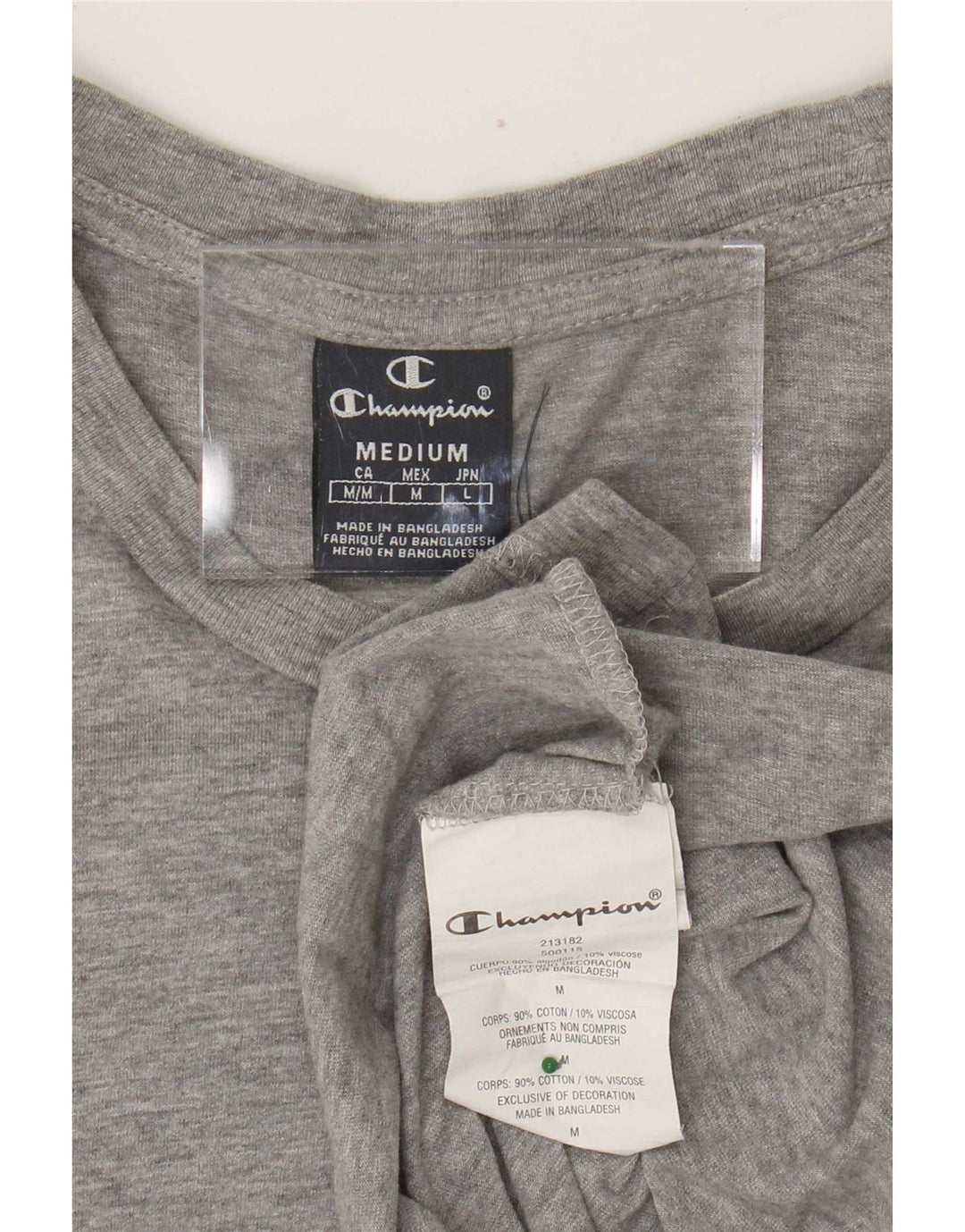 T-shirt da uomo Champion Top in cotone mélange grigio medio