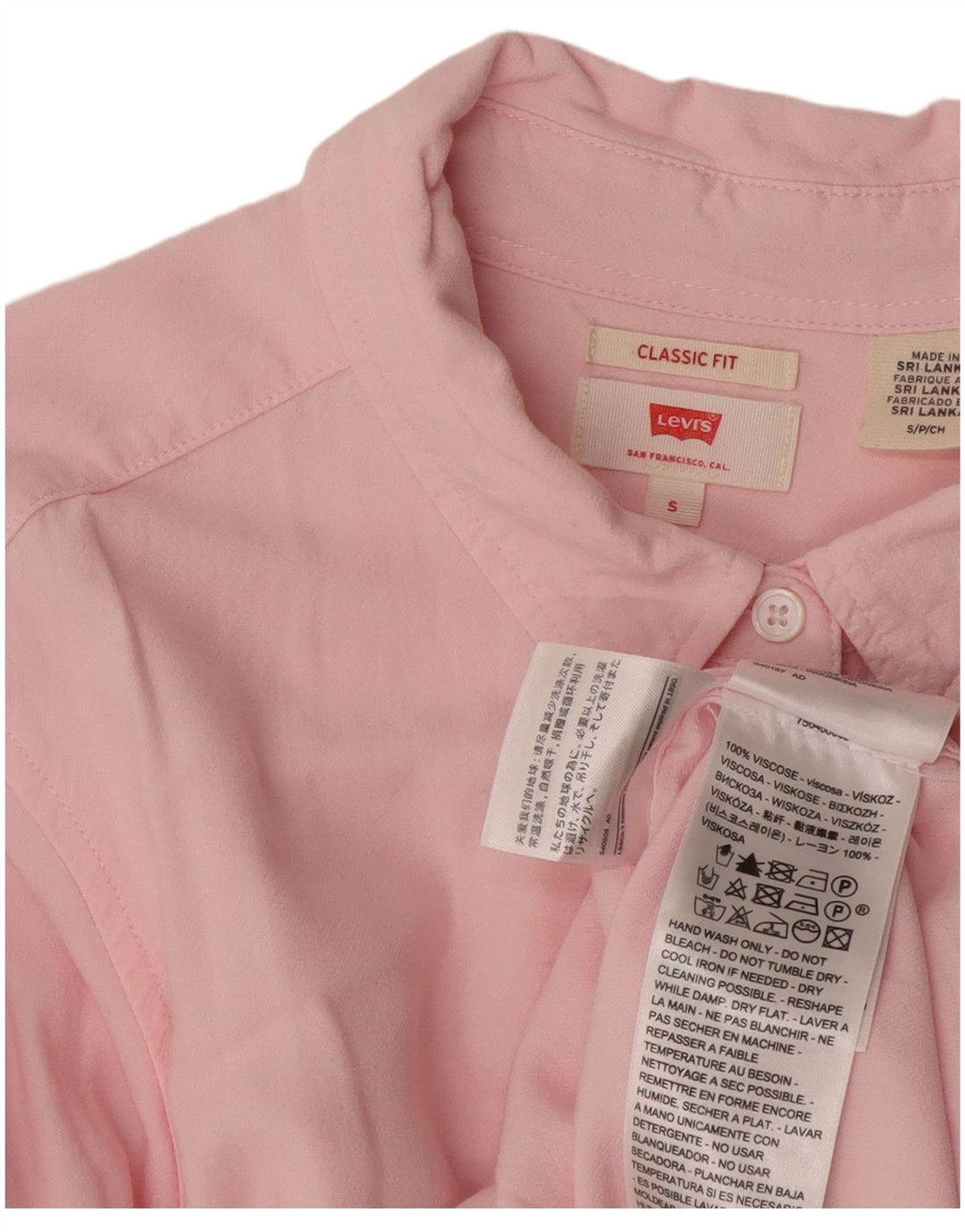 Camicia Levi's da donna vestibilità classica UK 10 piccola viscosa rosa