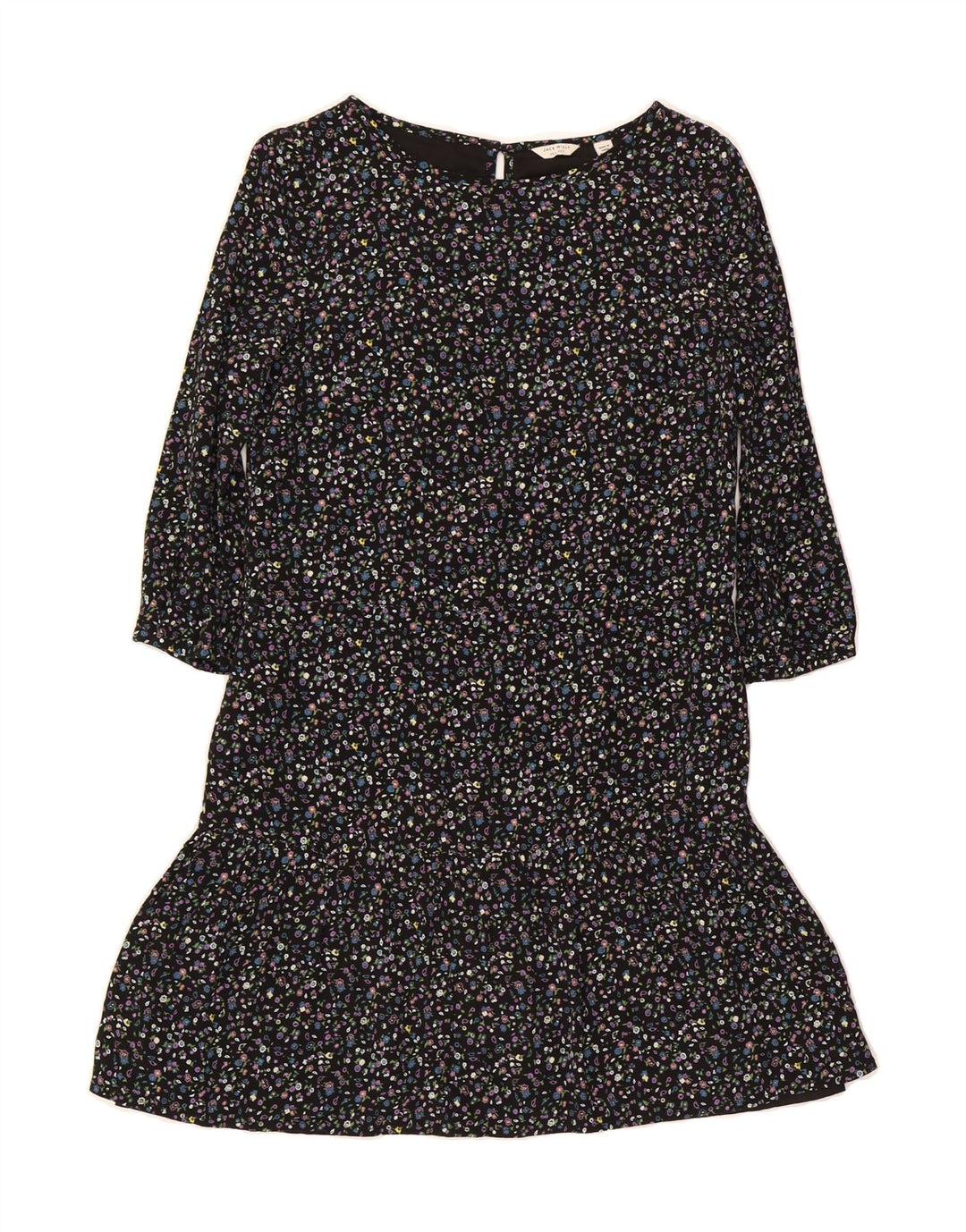 JACK WILLS Womens 3/4 Sleeve Basic Dress UK 6 XS Black Floral Vintage Jack Wills and Second-Hand Jack Wills from Messina Hembry 