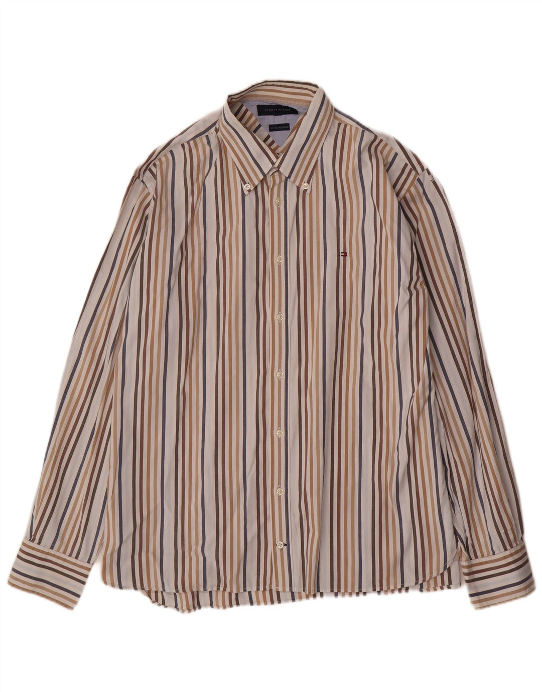 Camicia da uomo Tommy Hilfiger XL in cotone a righe multicolore