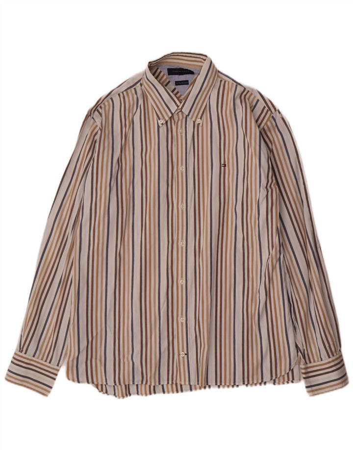 Camicia da uomo Tommy Hilfiger XL in cotone a righe multicolore