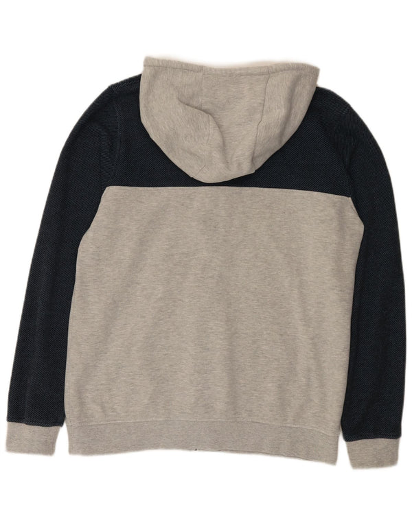 Maglione con cappuccio e zip da uomo Animal Large in cotone color block grigio