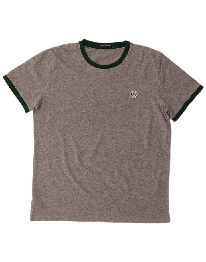 FRED PERRY T-shirt da uomo Top grande in cotone grigio