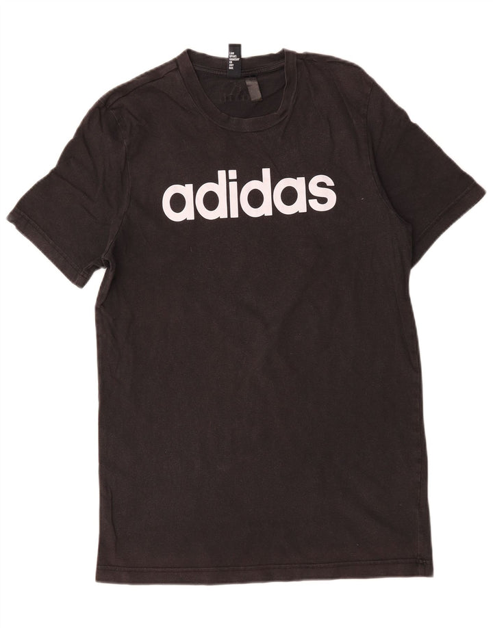 T-shirt grafica da uomo Adidas Top in cotone nero medio