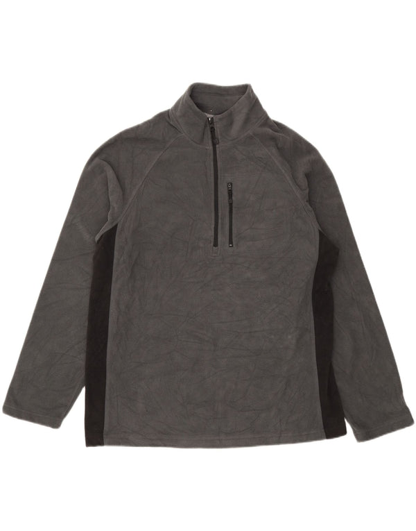 Maglione in pile da uomo Starter con zip e collo UK 42/44 Large Grigio Colourblock