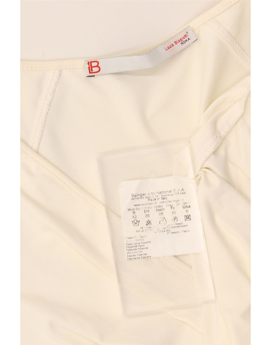 LAURA BIAGIOTTI Womens A-Line Dress IT 42 Medium White Polyamide