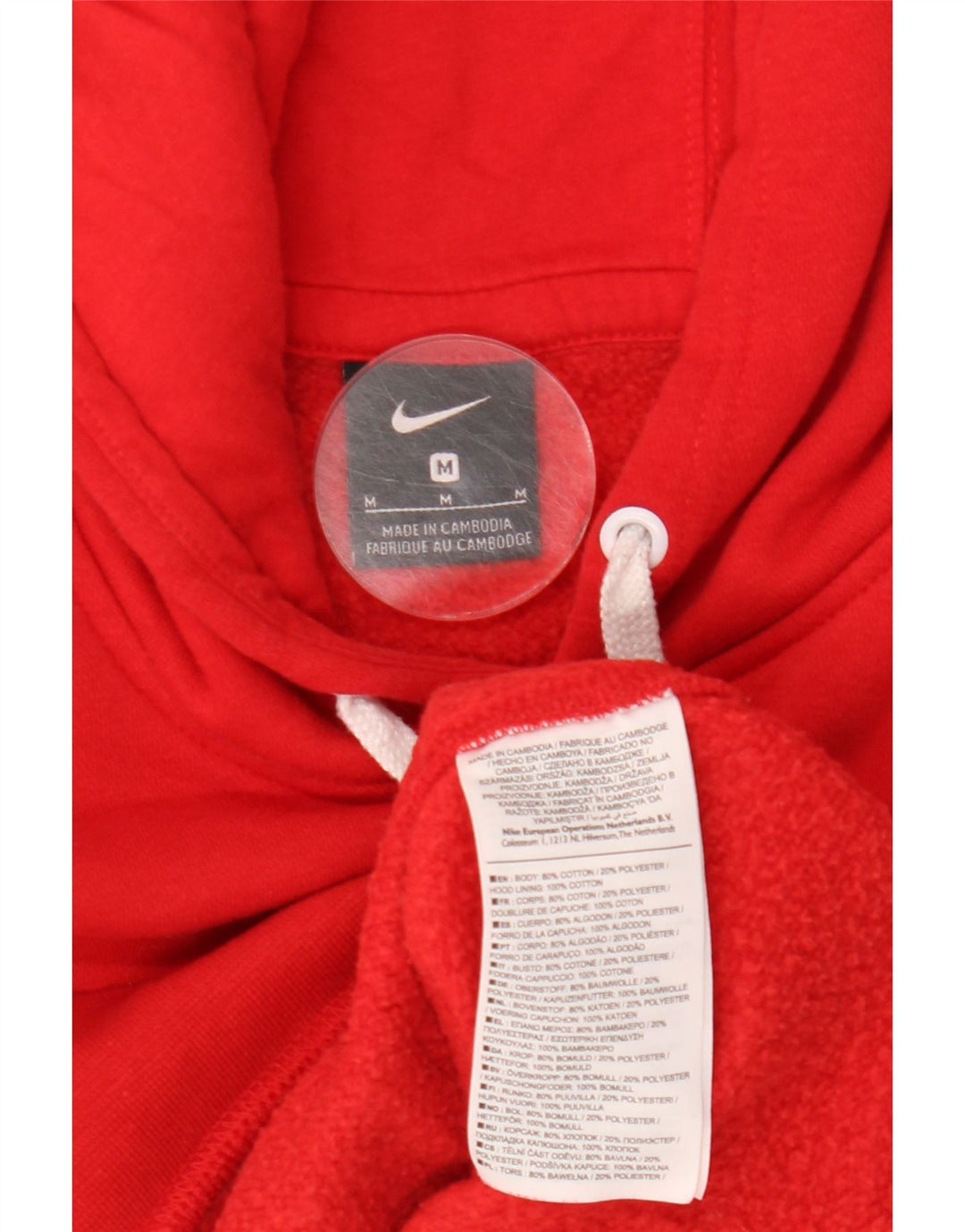 Maglia con cappuccio Nike da uomo in cotone rosso medio