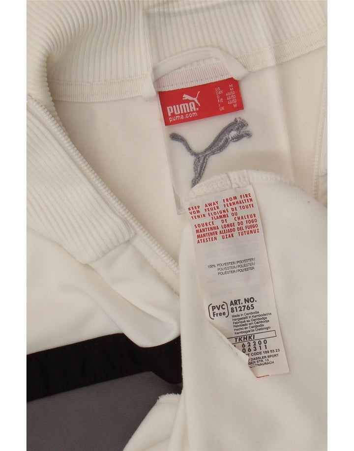 Giacca da tuta da uomo Puma in poliestere color block bianco medio