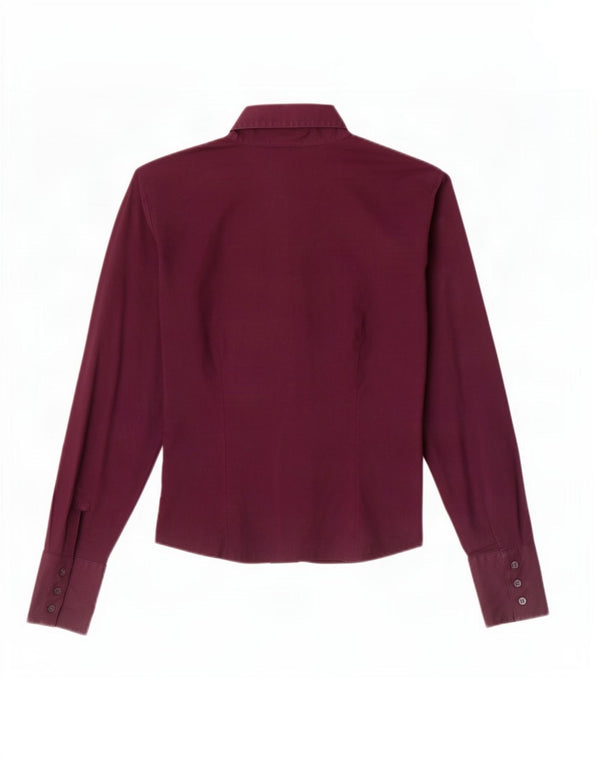 Camicia da donna Benetton UK 10 piccola in cotone bordeaux