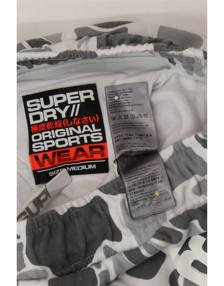 Pantaloncini sportivi grafici da uomo Superdry in cotone mimetico grigio medio