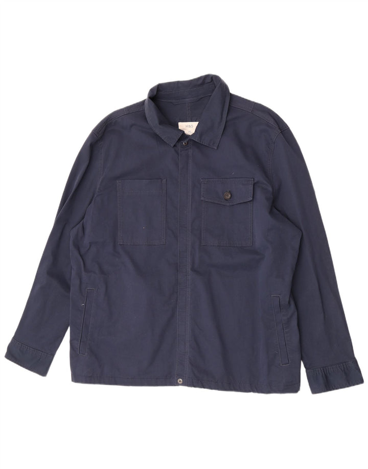 Camicia overshirt da uomo Marks & Spencer 3XL cotone blu navy