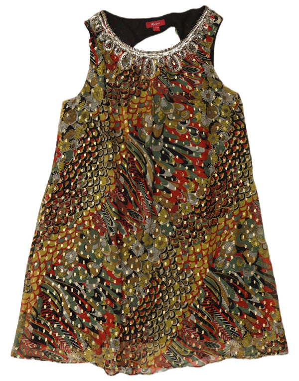 Abito a trapezio senza maniche da donna Monsoon UK 18 XL Verde floreale