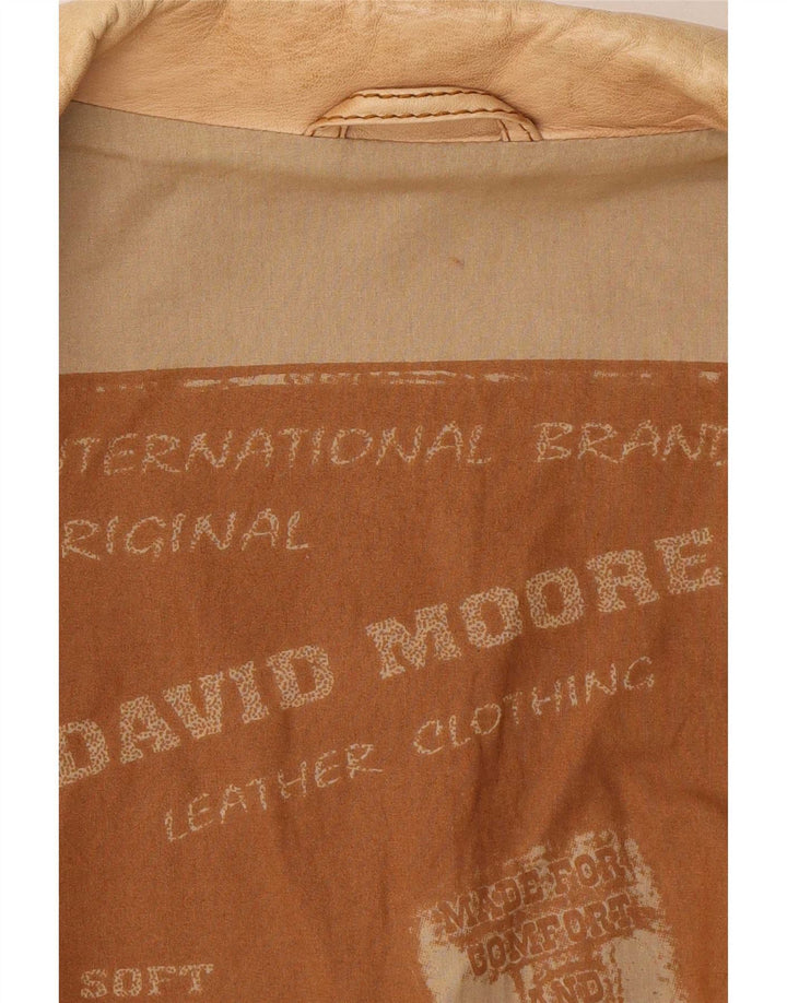 David Moore Giacca in pelle da uomo UK 42 XL Marrone Classic