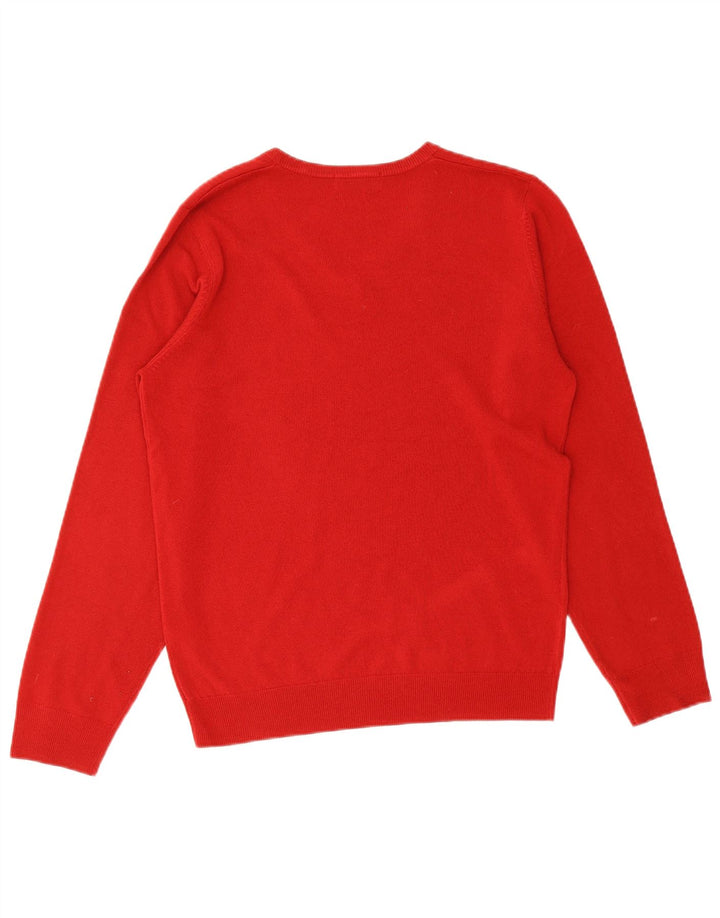 MARKS & SPENCER Maglione da uomo con scollo a V blu Harbour piccolo acrilico rosso