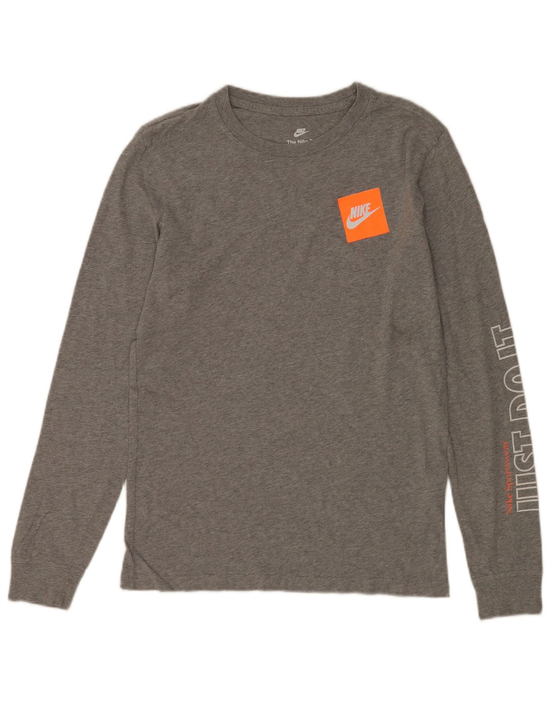 Nike Top con grafica da uomo a maniche lunghe in cotone chiazzato grigio piccolo