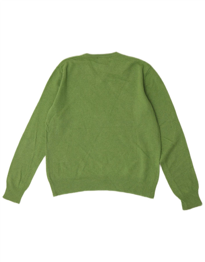 Maglione Kappa da uomo vestibilità regolare con scollo a V piccolo verde lana d'agnello