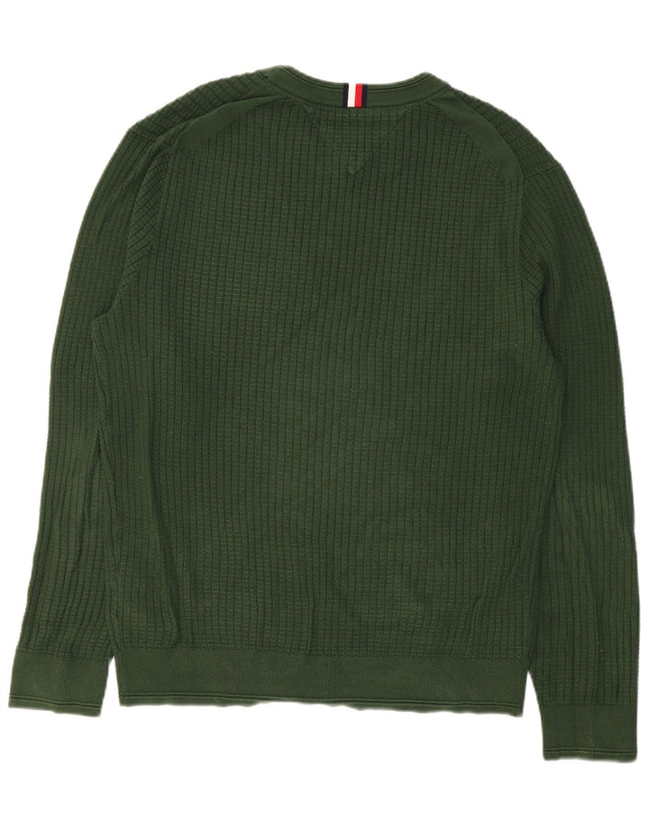 TOMMY HILFIGER Maglione da uomo girocollo grande cotone verde