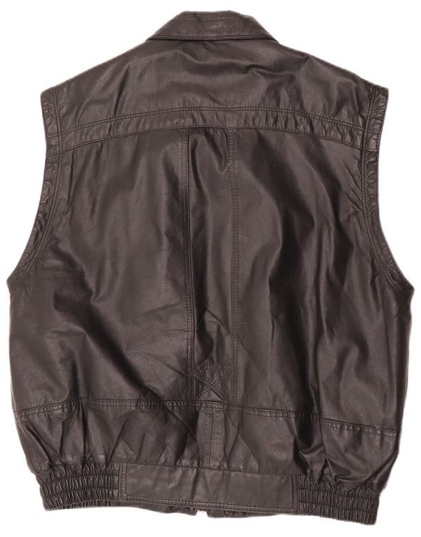 Gilet in pelle da uomo Rover & Lake IT 50 Large Nero