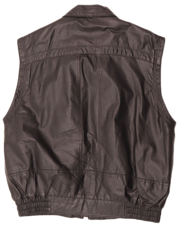 Gilet in pelle da uomo Rover & Lake IT 50 Large Nero