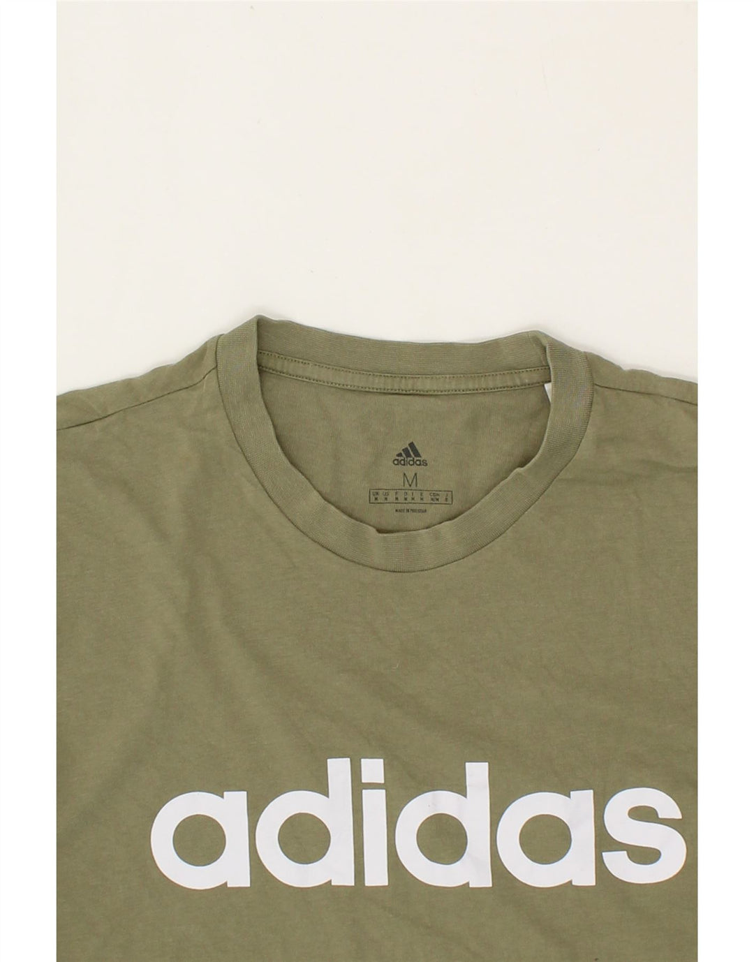 ADIDAS Mens Graphic T-Shirt Top Medium Khaki Cotton Vintage Adidas and Second-Hand Adidas from Messina Hembry 
