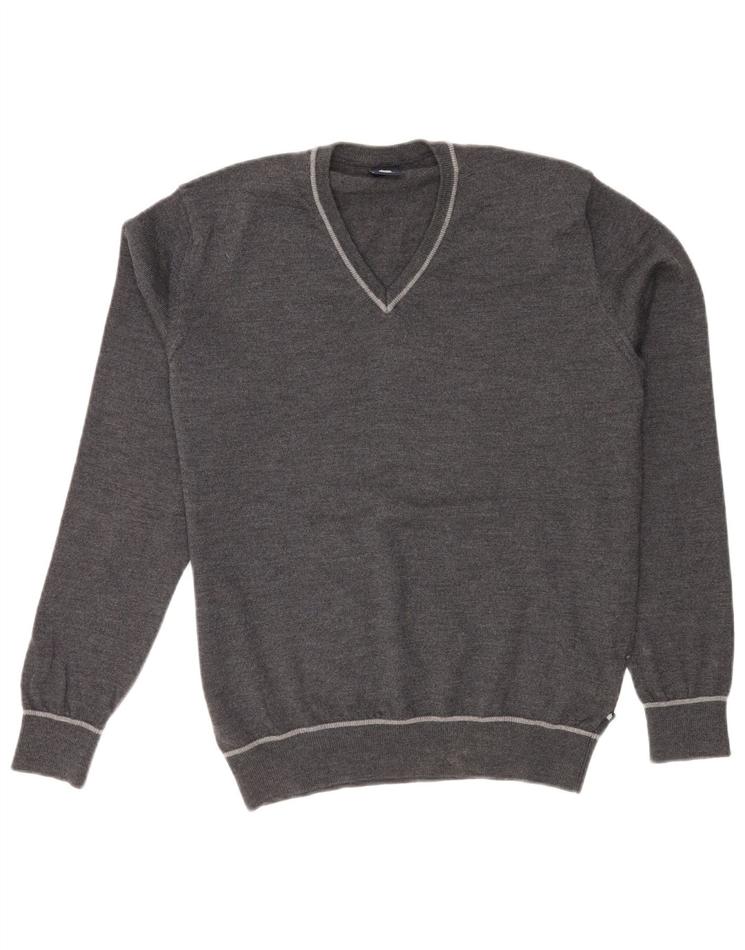 Maglione da uomo con scollo a V Marina Yachting grande lana grigia