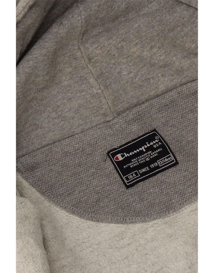 Maglione con cappuccio e zip grafica Champion da ragazzo 13-14 anni Grigio
