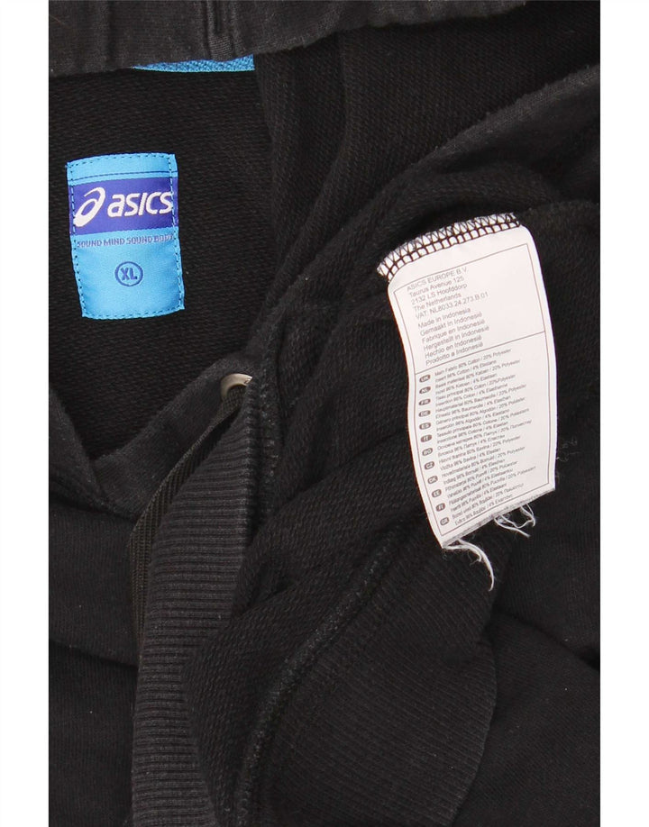Felpa con cappuccio da uomo Asics XL in cotone nero