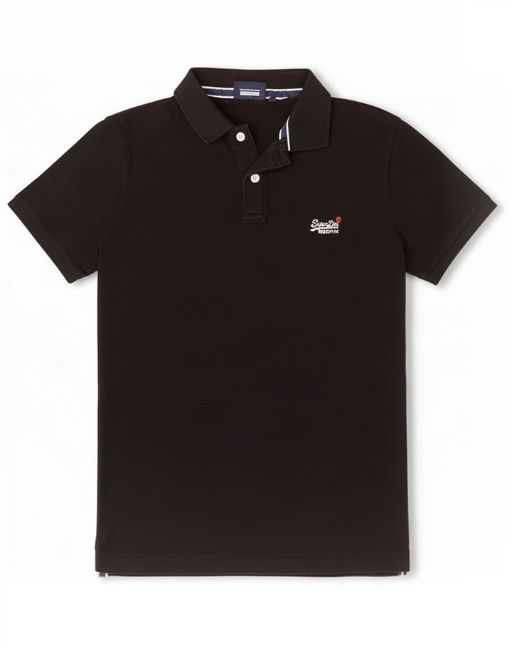 Polo da uomo Superdry in cotone nero medio
