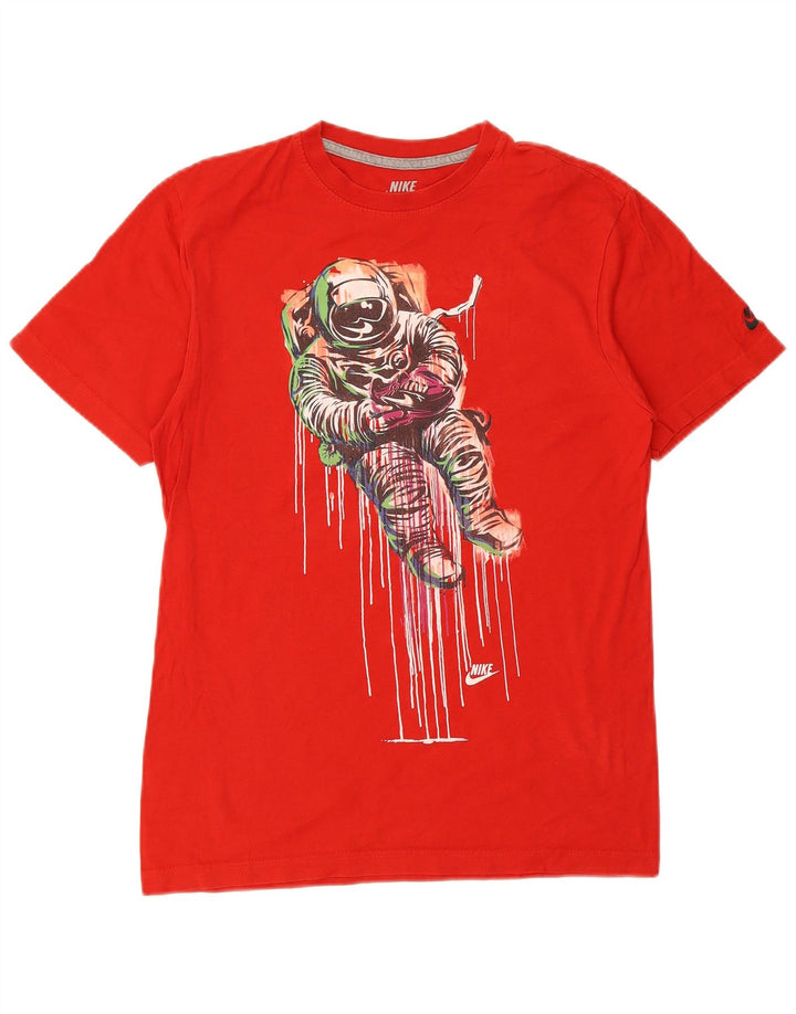 NIKE Mens Standard Fit Graphic T-Shirt Top Small Red Cotton