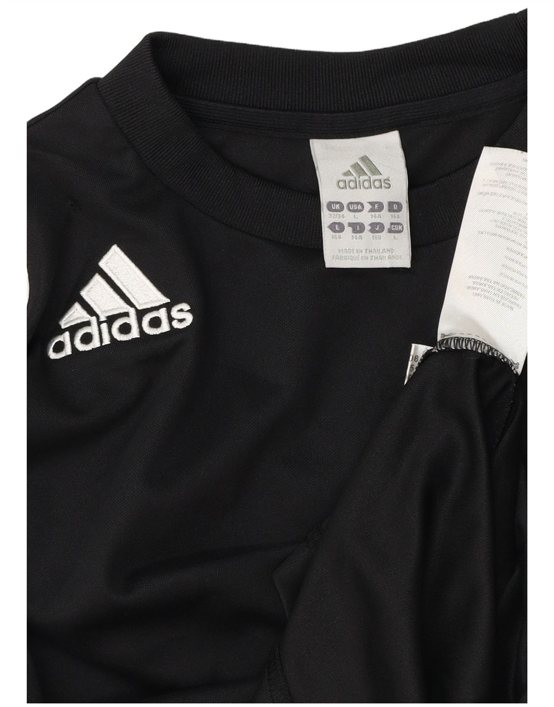 Top ADIDAS Climalite da bambino a manica lunga 13-14 anni in poliestere nero