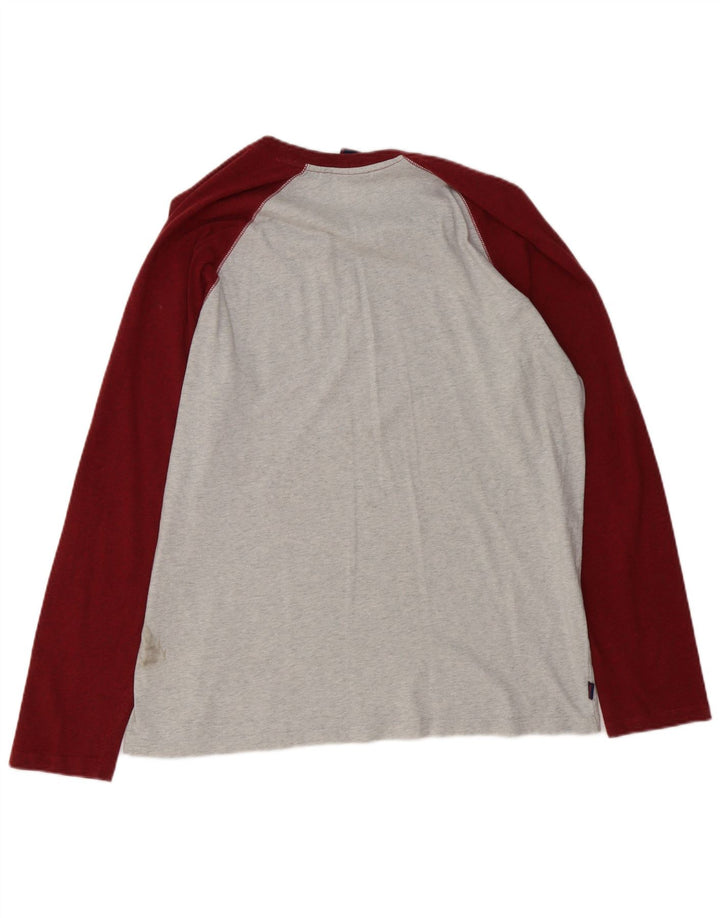 Top da uomo a maniche lunghe Superdry 2XL in cotone color block grigio