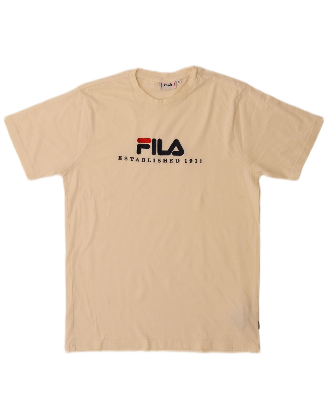 T-shirt grafica da uomo Fila Top piccola in cotone beige