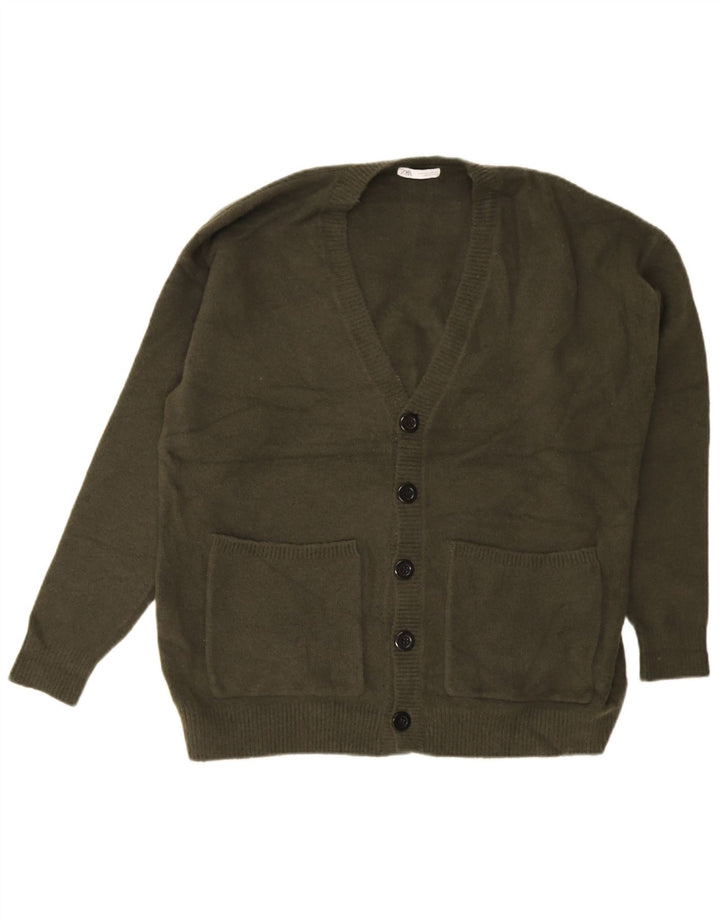 Maglione cardigan da uomo Zara grande acrilico kaki