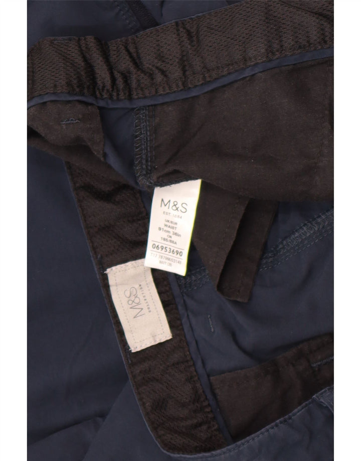Pantaloncini cargo da uomo Marks & Spencer W36 grandi in cotone blu navy