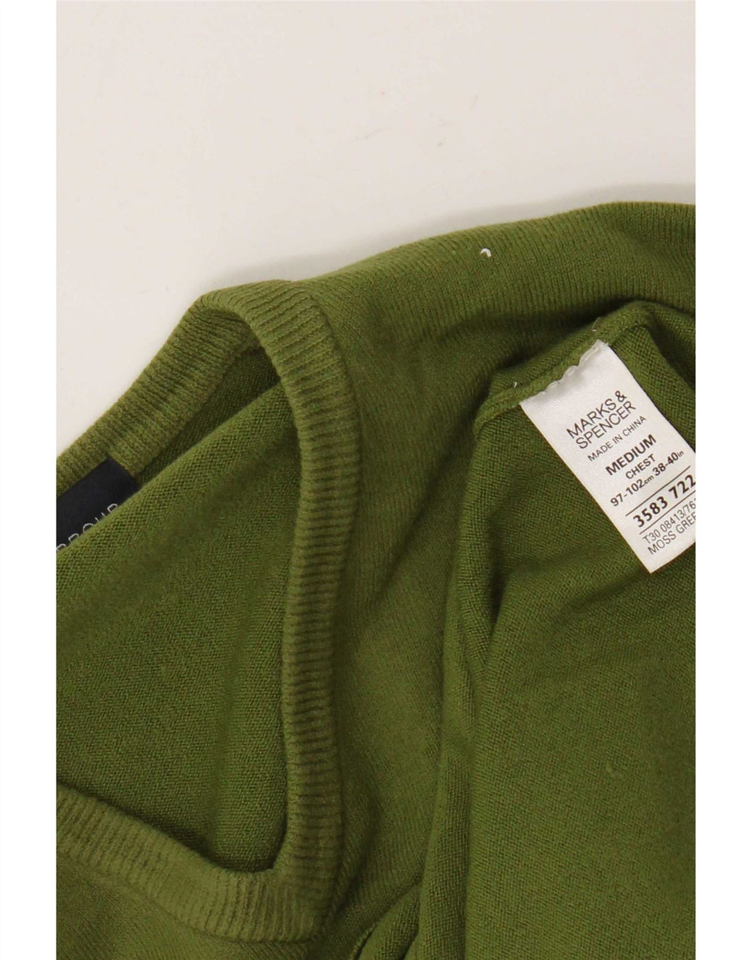 Maglione da uomo con scollo a V blu Harbour Marks & Spencer verde medio