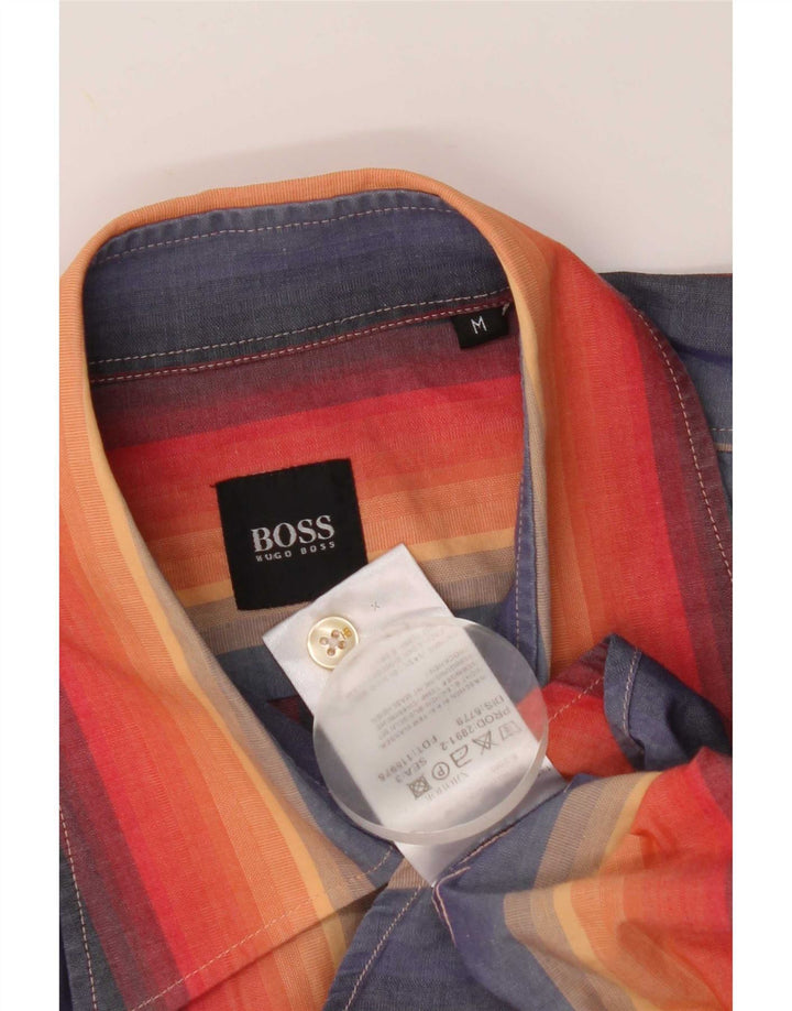Camicia da uomo Hugo Boss in cotone a righe multicolori medie
