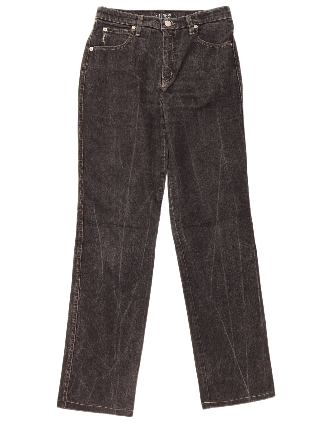 Jeans dritti da donna Armani W28 L30 cotone nero