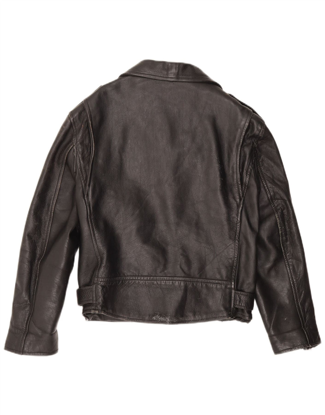 Giacca da motociclista in pelle da uomo VINTAGE UK 36 piccola nera