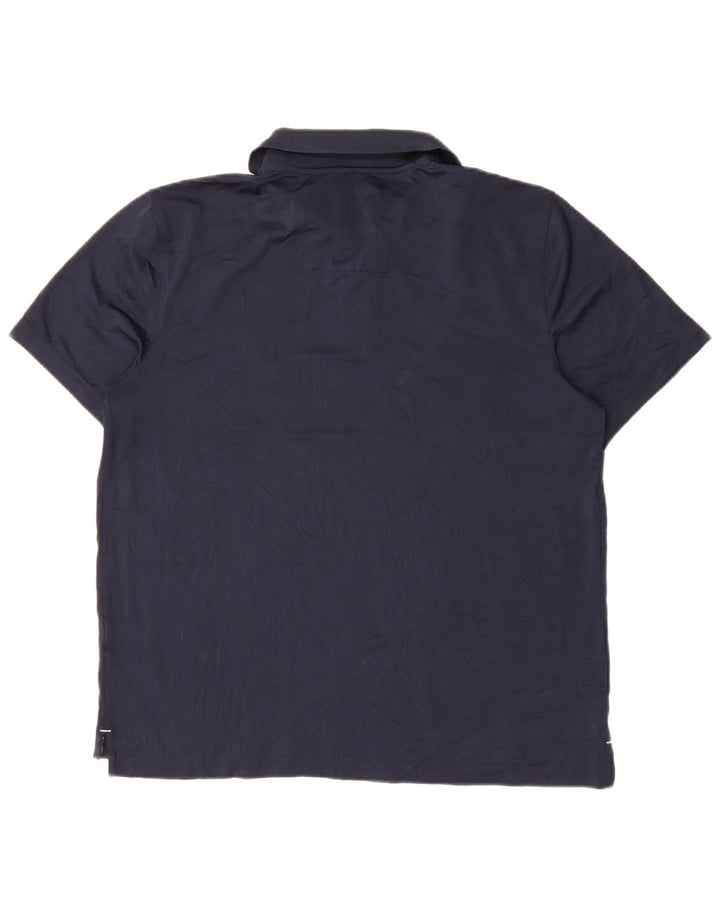NAUTICA Mens Polo Shirt Large Navy Blue Polyester