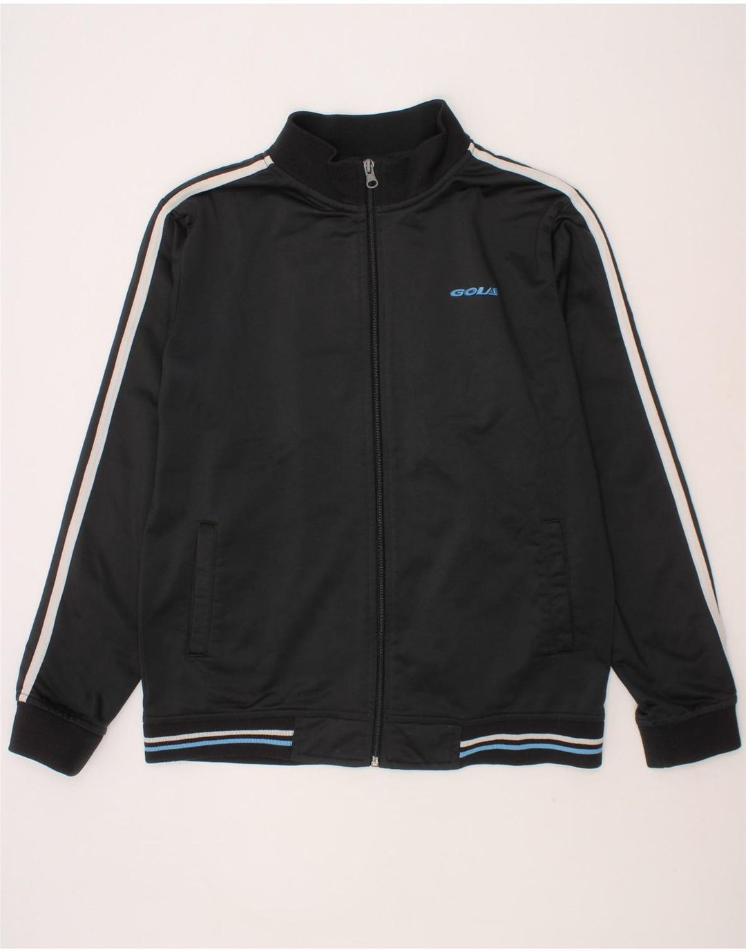 GOLA Boys Tracksuit Top Jacket 12-13 Years Black Polyester Vintage Gola and Second-Hand Gola from Messina Hembry 