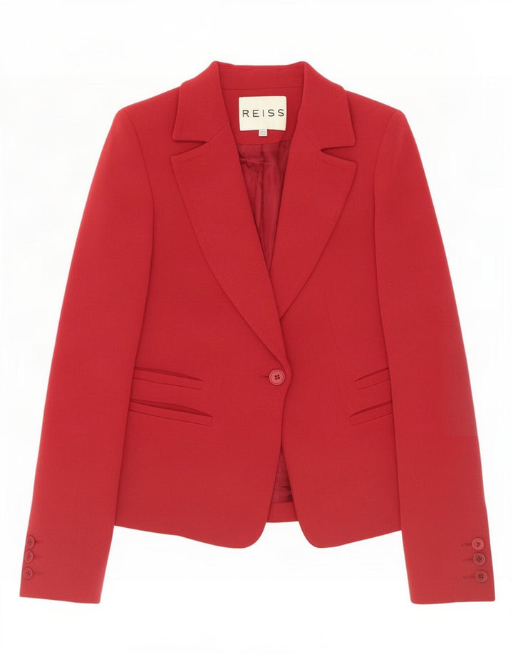 Giacca blazer da donna a 1 bottone Reiss UK 6 XS poliestere rosso