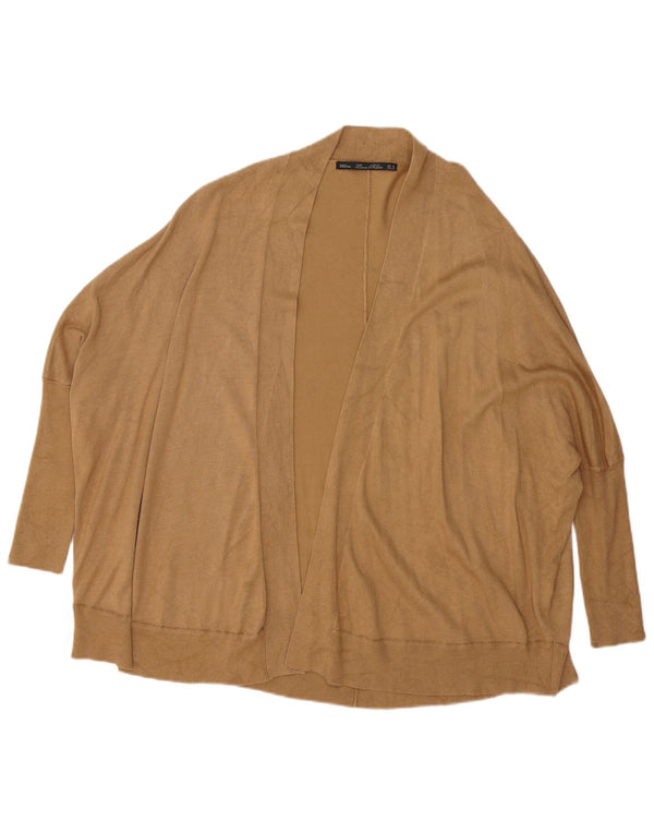 Maglione cardigan aperto oversize a pipistrello da donna Zara UK 14 Marrone medio